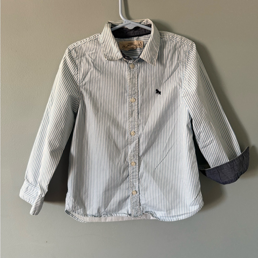 H&M Blue and White Striped Kids Button-Down Shirt
